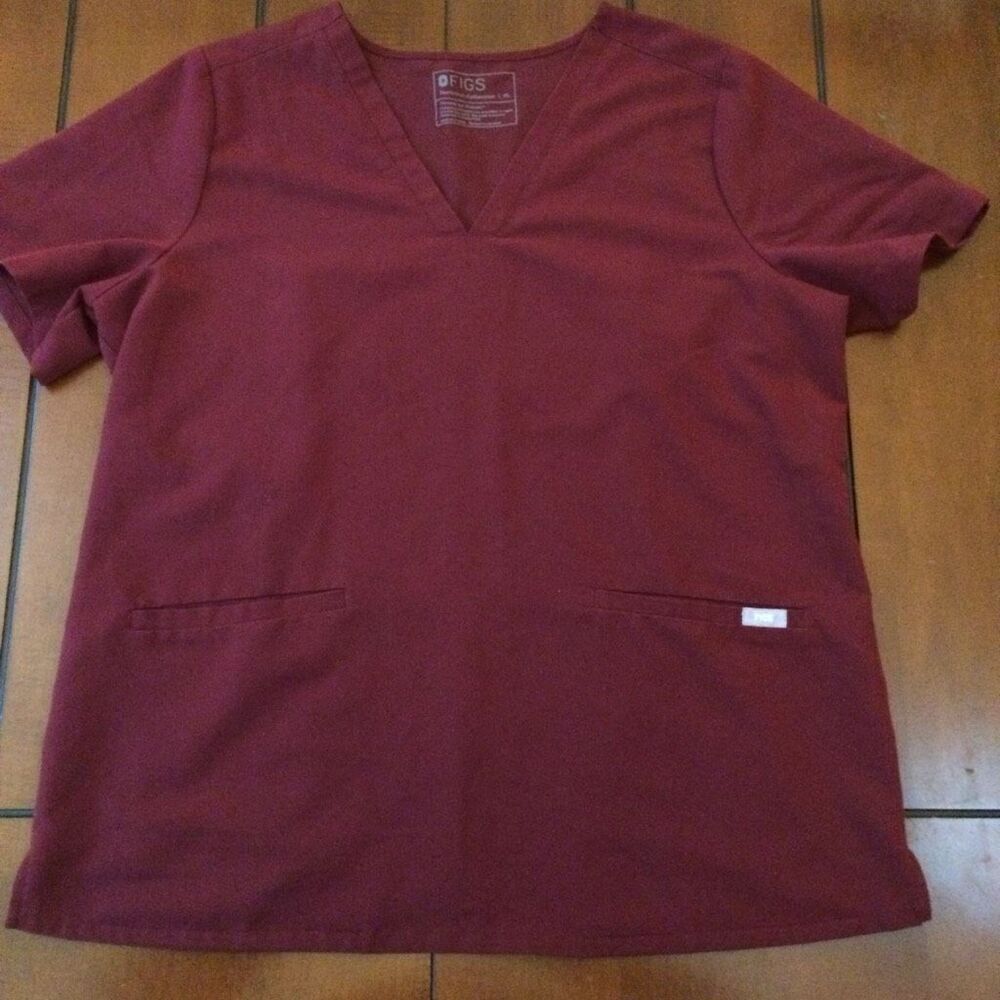 Figs casma maroon scrub top xl women